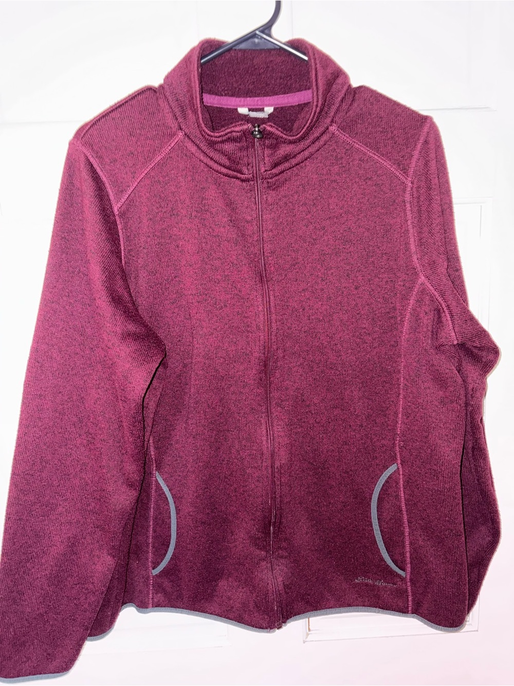 Eddie Bauer Full-Zip Teddy Jacket in Raspberry